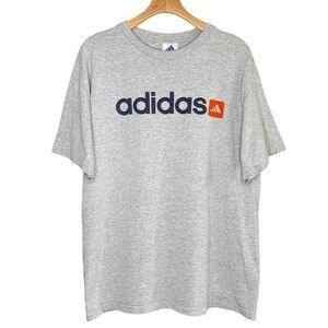 Vintage Y2K Adidas Short Sleeve Grey T-Shirt Sz L